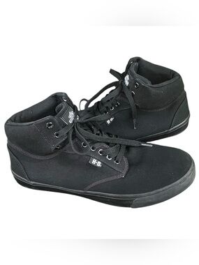 Harley-Davidson Black Canvas Hi-Top Sneakers Size 11.5